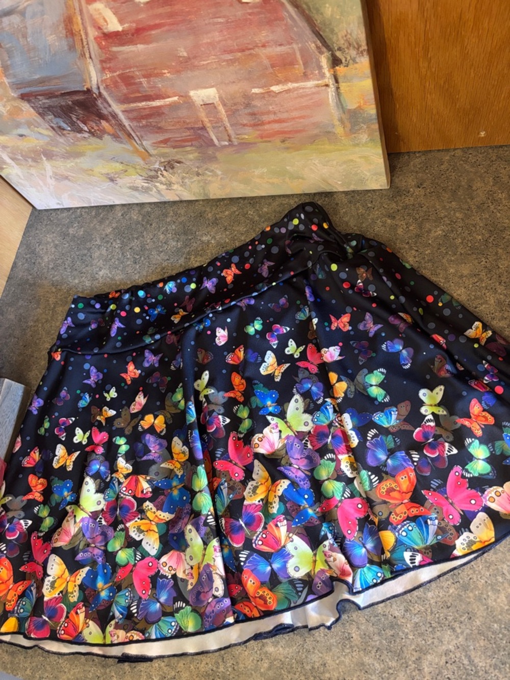 Black Butterfly Print Skirt / shorts